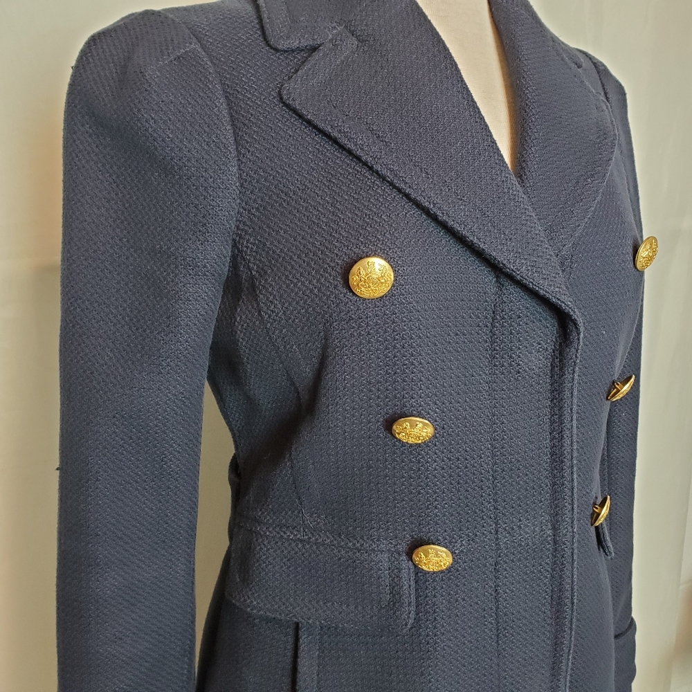 Banana Republic Navy Military Coat xs - Picture 2 of 16